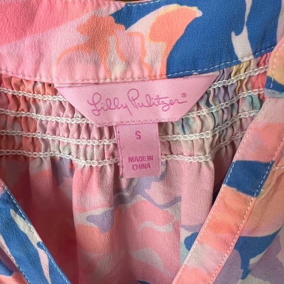 Lily Pulitzer Bailey Multi Playa Hermosa Vibrant Floral Silk Top Size Small - Picture 5 of 8